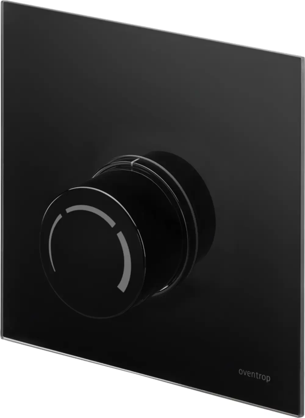 OVENTROP Abdeckung mit Handrad, Echtglas schwarz, für Unibox RTL